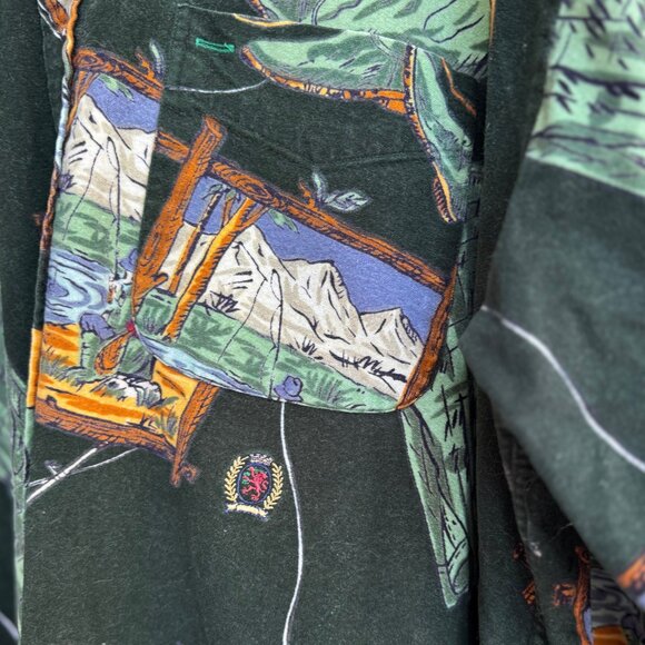 Tommy Hilfiger Fishing Print Sueded Flannel M - Picture 7 of 10